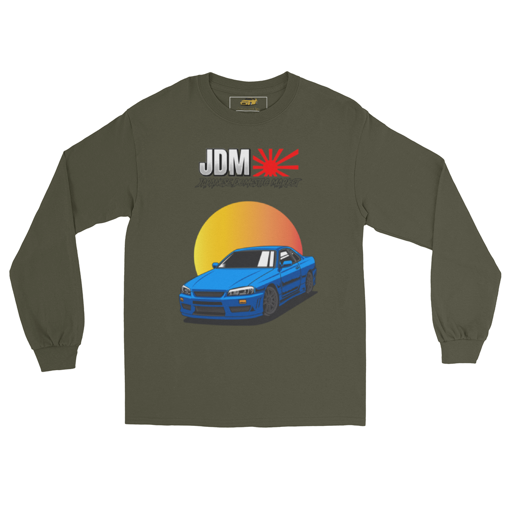 Blue GT-R R34 Skyline Sunset Long Sleeve Shirt (JDM)