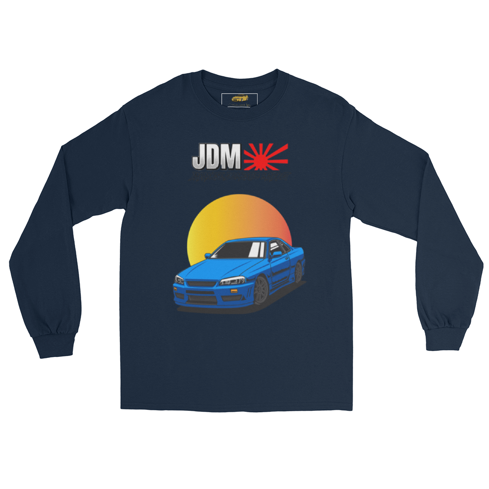 Blue GT-R R34 Skyline Sunset Long Sleeve Shirt (JDM)