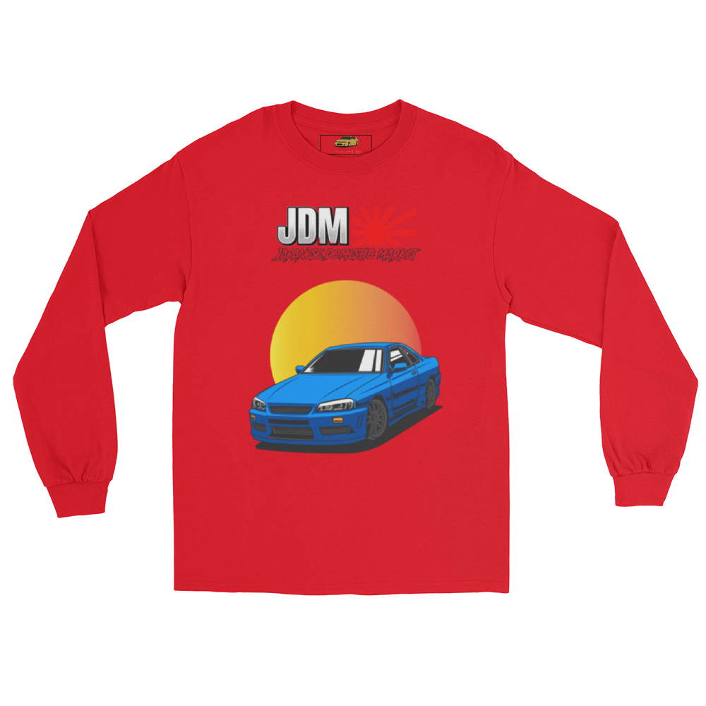 Blue GT-R R34 Skyline Sunset Long Sleeve Shirt (JDM)