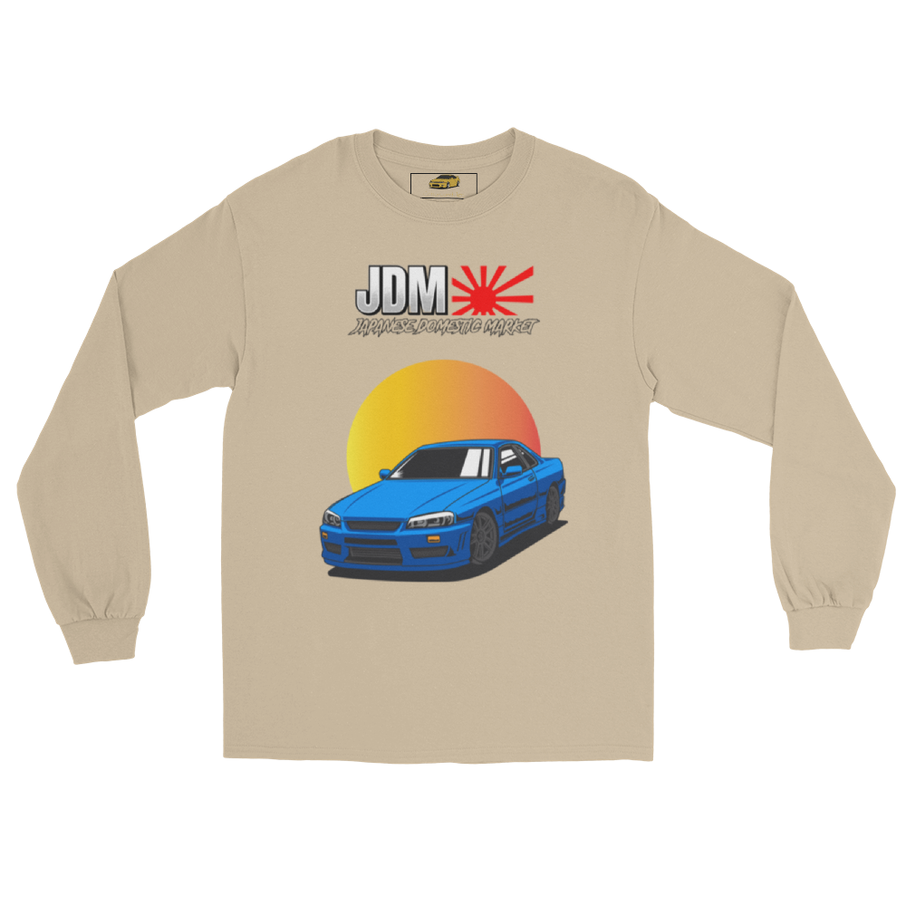 Blue GT-R R34 Skyline Sunset Long Sleeve Shirt (JDM)