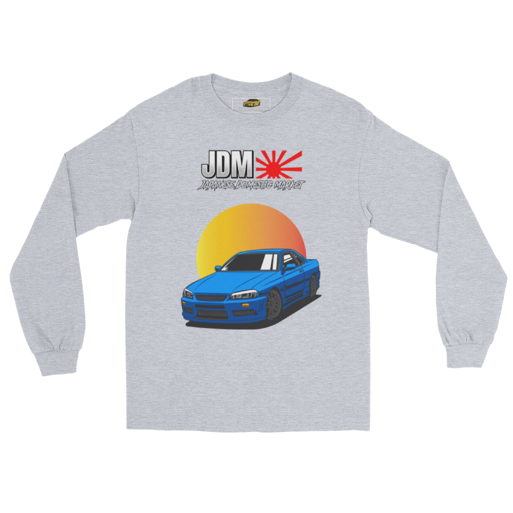 Blue GT-R R34 Skyline Sunset Long Sleeve Shirt (JDM)