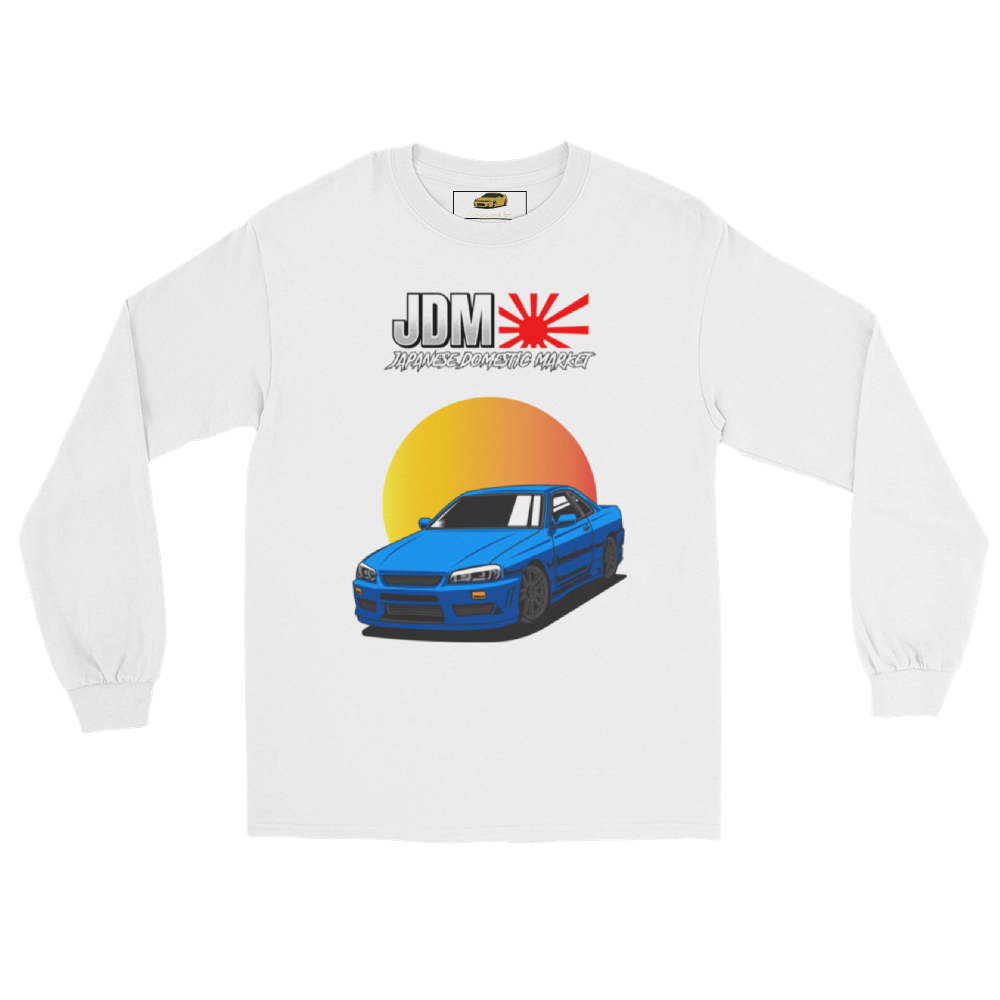 Blue GT-R R34 Skyline Sunset Long Sleeve Shirt (JDM)