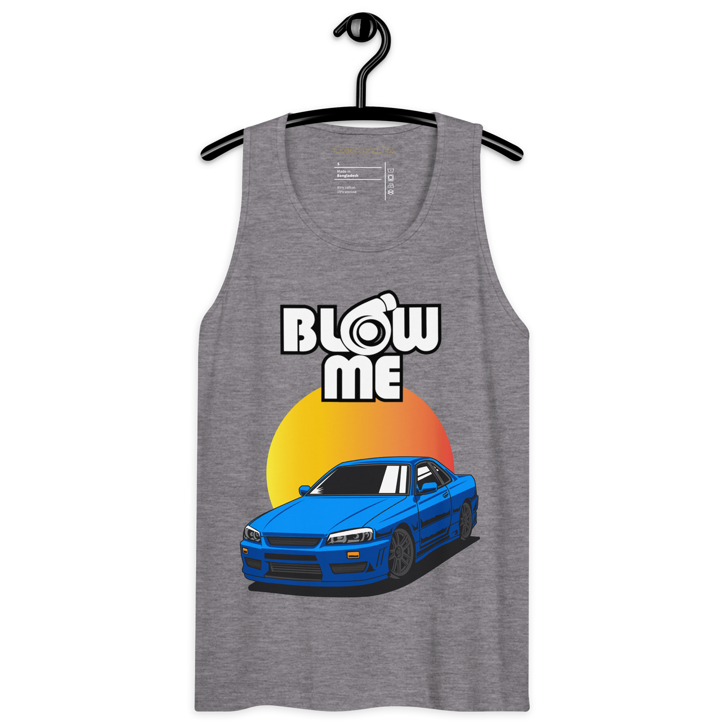 Unisex summer tank top, Blow Me Skyline R34