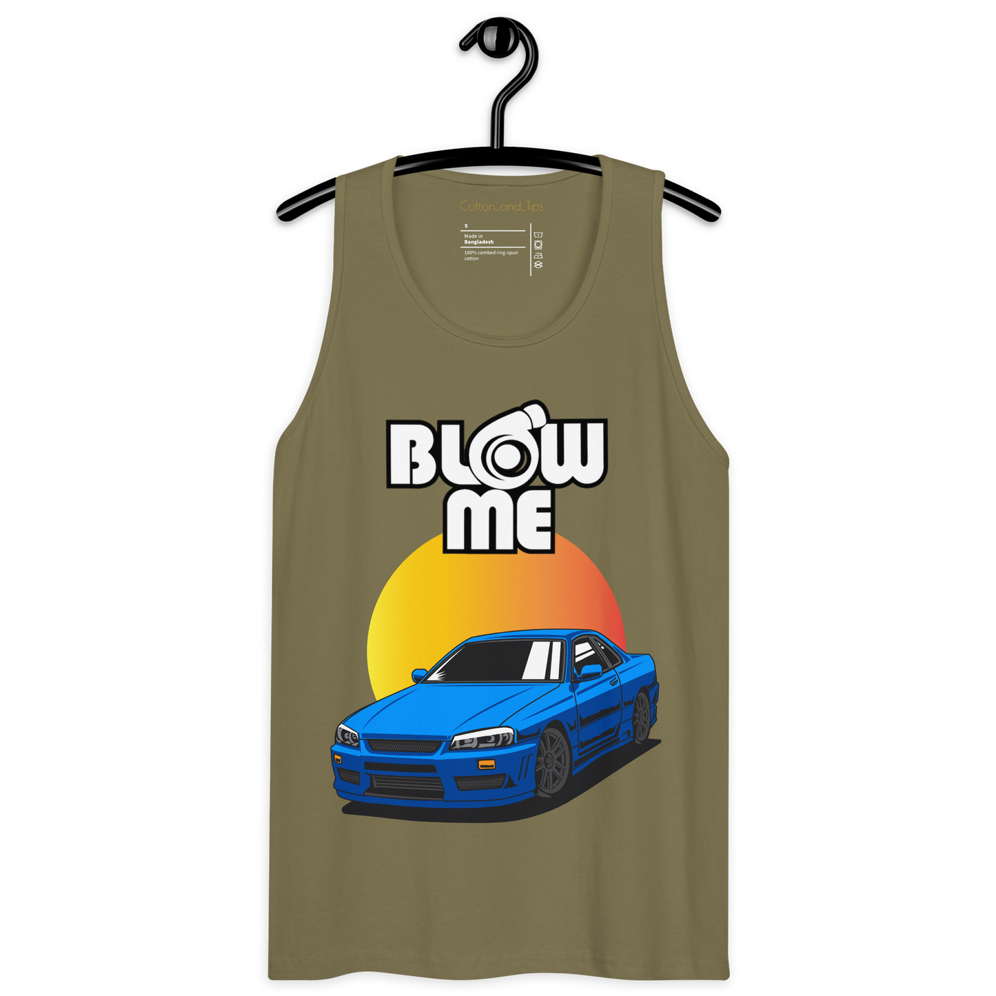 Unisex summer tank top, Blow Me Skyline R34