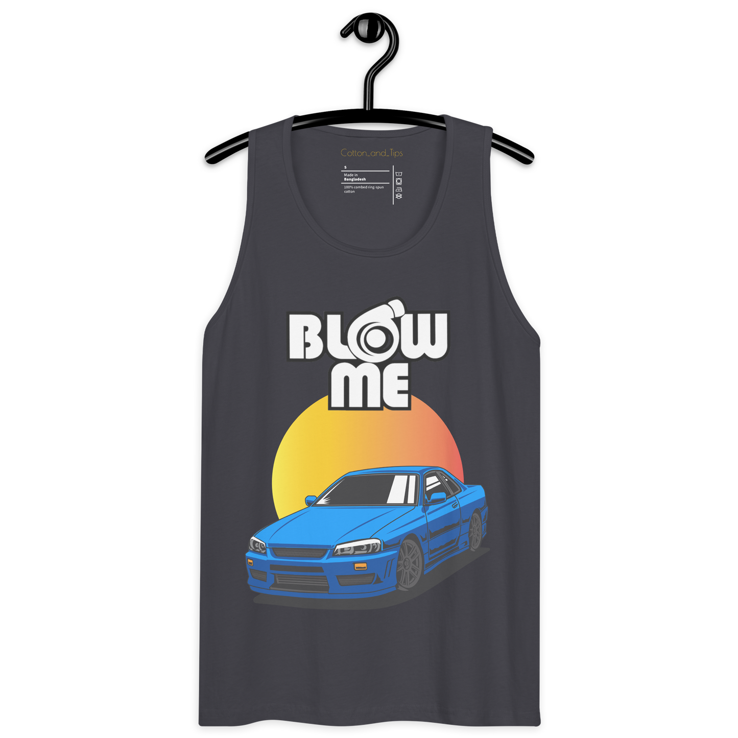 Unisex summer tank top, Blow Me Skyline R34