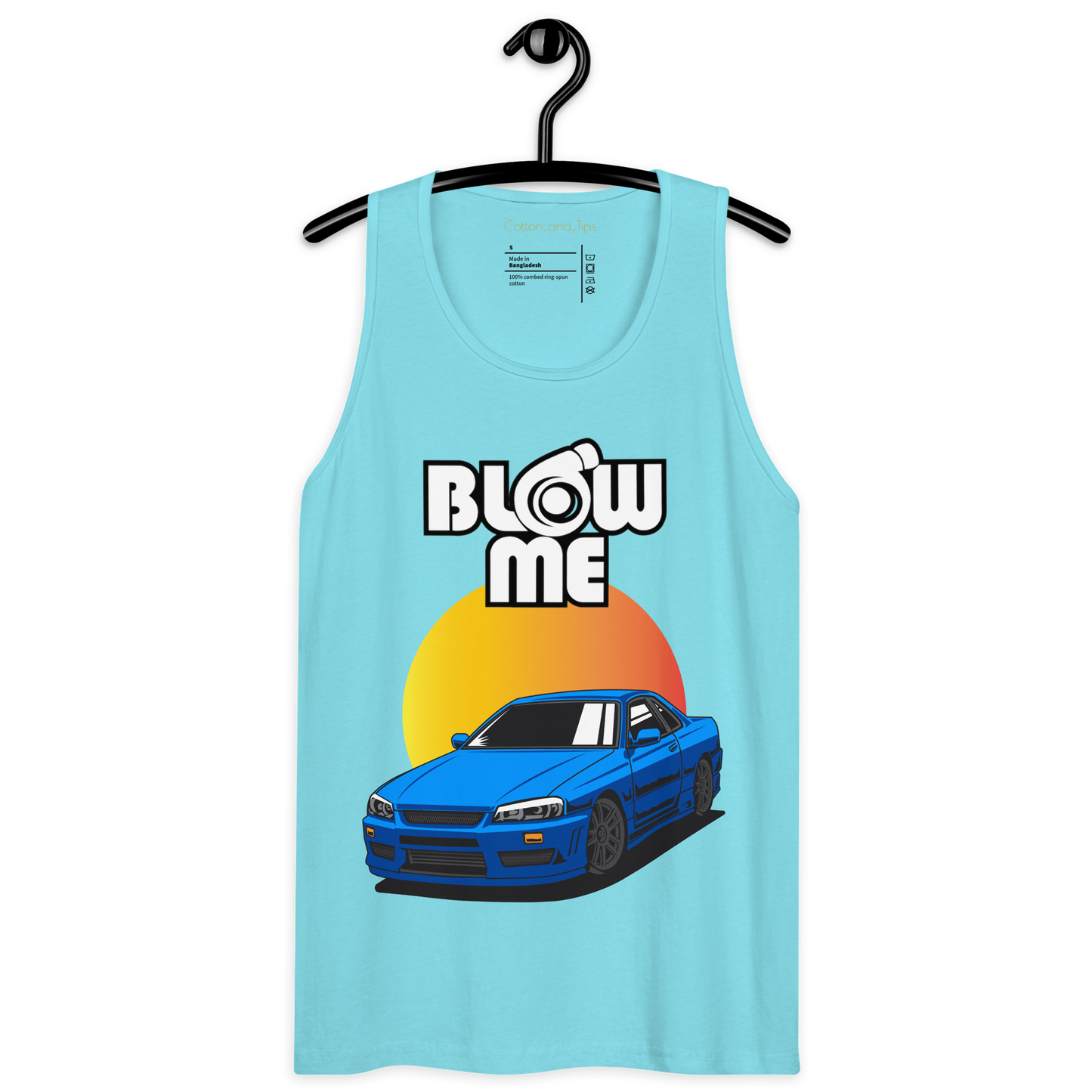 Unisex summer tank top, Blow Me Skyline R34