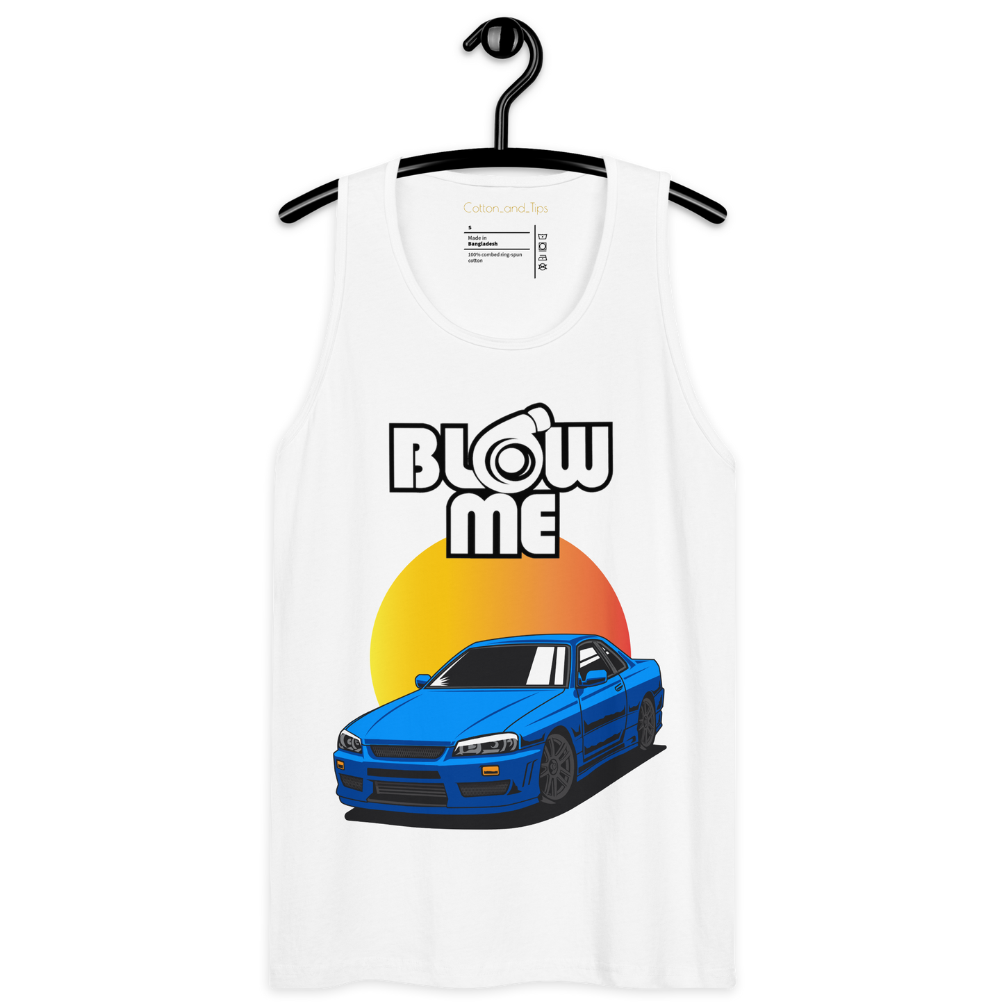 Unisex summer tank top, Blow Me Skyline R34