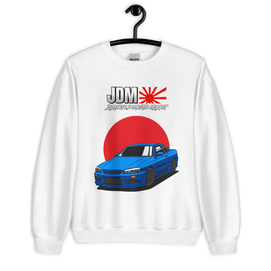 Nissan Skyline R34 Blue Japanese Flag (JDM) Unisex Sweatshirt