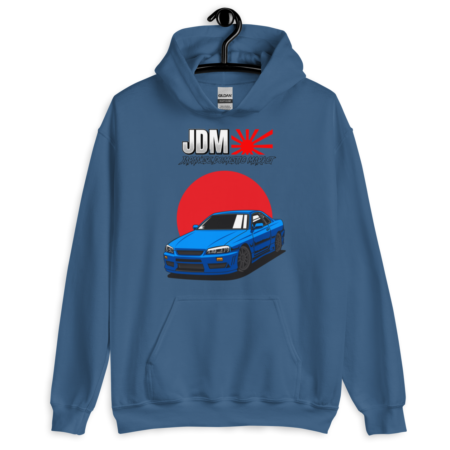 Nissan Skyline R34 Blue Japanese Flag (JDM) Unisex Hoodie