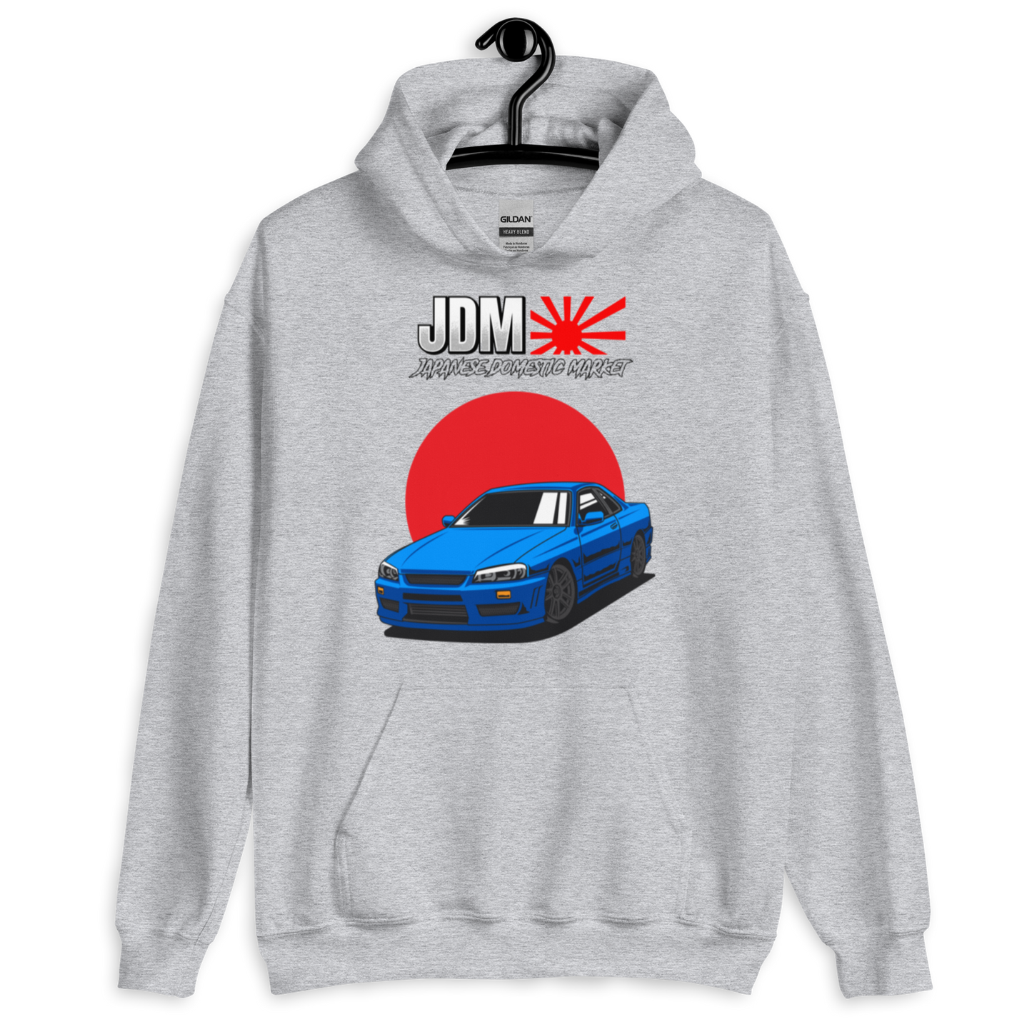 Nissan Skyline R34 Blue Japanese Flag (JDM) Unisex Hoodie